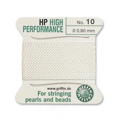Griffin High Performance Bead Cord - White -Size 10 (0.90mm) 2 metres Griffin High Performance Bead Cord - White -Size 10 (0.90mm) 2 metres