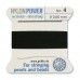 Griffin Nylon Bead Power Cord - Black - Size 4 (0.6mm) - 2 metres