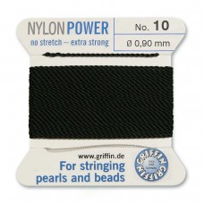 Griffin Nylon Bead Power Cord - Black - Size 10 (0.9mm) - 2 metres
