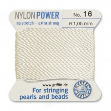 Griffin Nylon Bead Power Cord - White - Size 16 (1.05mm) - 2 metres