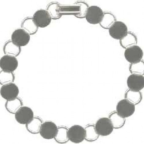 8.25" White (Dk Silver) Disk & Loop Bracelets
