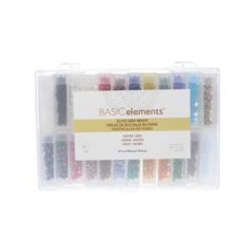 6/0 Beadsmith Basic Elements - Glass Seed Bead Kit - 24 vials in Box - Assorted Colours