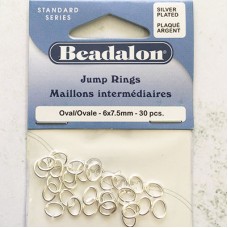 Beadalon Silver Plated 6x7.5mm Oval Jumprings
