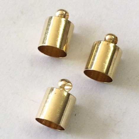 7mm ID Cord End Caps or Tassel Caps - Gold Plated