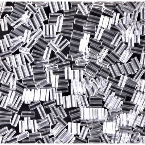 Miyuki #1 (3mm) Bugle Beads - Crystal - 8.5gm Miyuki #1 (3mm) Bugle Beads - Crystal - 8.5gm