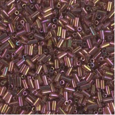 3mm Miyuki Bugle Beads - Dk Topaz Rainbow Gold Luster