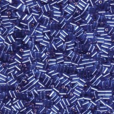Miyuki #1 (3mm) Miyuki Bugle Beads - Silver Lined Sapphire - 12.5gm