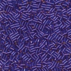 Miyuki #1 (3mm) Bugle Beads - Silver Lined Violet - 19.5gm