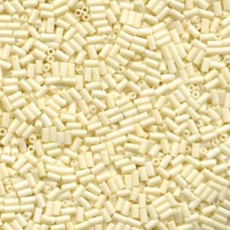 Miyuki #1 (3mm) Bugle Beads - Matte Cream - 12.5gm Miyuki #1 (3mm) Bugle Beads - Matte Cream - 12.5gm