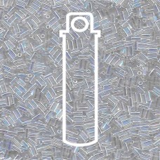 Miyuki #1 (3mm) Bugle Beads - Crystal Clear AB - 19.5gm
