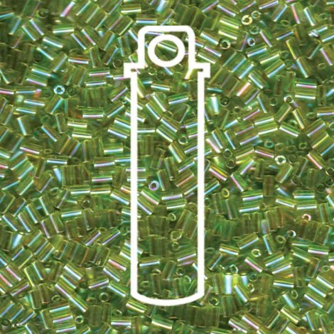 Miyuki #1 (3mm) Bugle Beads - Chartreuse AB - 19.5gm