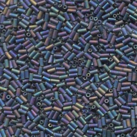 Miyuki #1 (3mm) Bugle Beads - Matte Black AB - 12.5gm