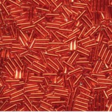 Miyuki 6mm (#2) Bugle Beads - Silver Lined Red