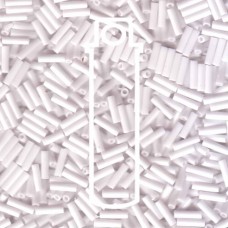 6mm (#2) Miyuki Bugle Beads - Opaque White - 17gm