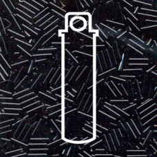 6mm (#2) Miyuki Bugle Beads - Japanese Jet - 17gm