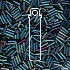 6mm (#2) Miyuki Bugle Beads - Matte Metallic Patina Iris - 17gm