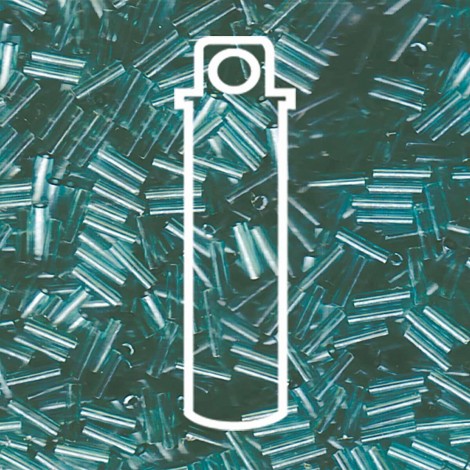 6mm (#2) Miyuki Bugle Beads - Transparent Seafoam Luster - 17gm