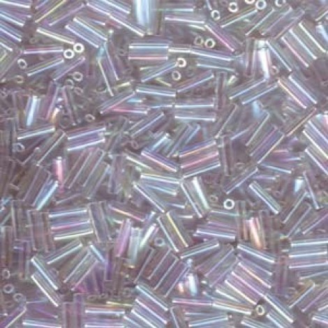 Miyuki #2 6mm Bugle Seed Beads - Crystal AB - 17gm Miyuki #2 6mm Bugle Seed Beads - Crystal AB - 17gm