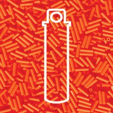6mm (#2) Miyuki Bugle Beads - Opaque Orange - 17gm