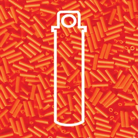 6mm (#2) Miyuki Bugle Beads - Opaque Orange - 17gm 6mm (#2) Miyuki Bugle Beads - Opaque Orange - 17gm