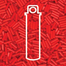 6mm (#2) Miyuki Bugle Beads - Opaque Red - 17gm