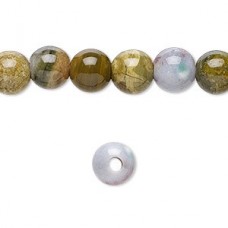 8mm Round Natural Ocean Jasper Beads - 2mm hole