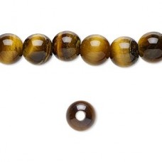 8mm Natural Round Tigereye Beads - 2mm hole