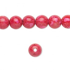 8mm Beet Red Riverstone Quartz Large 2mm Hole Gemstone Beads