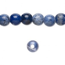 8mm Natural Sodalite Round Beads - 2mm hole