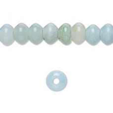 8x5mm Natural Amazonite Saucer Beads - 2mm hole