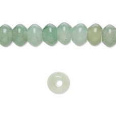 8x5mm Natural Green Aventurine Saucer Beads - 2mm hole