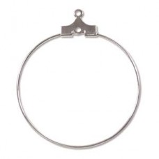 30mm Beadsmith Nickel Free Silver Plated Crimp Beading Hoops - Pack of 4 Pair