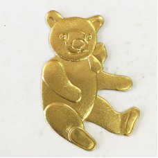 35mm Big Teddy Raw Brass Charm - Each