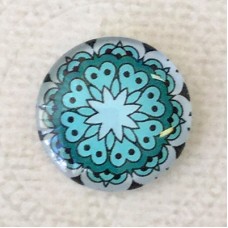 20mm Art Glass Cabochons - Blue Mandala 3 - Each
