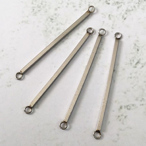 35x1.5mm Double Loop Stainless Steel Minimalist Bar Connector Link/Drops