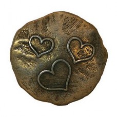 22mm Antique Brass Three Hearts Shank Button
