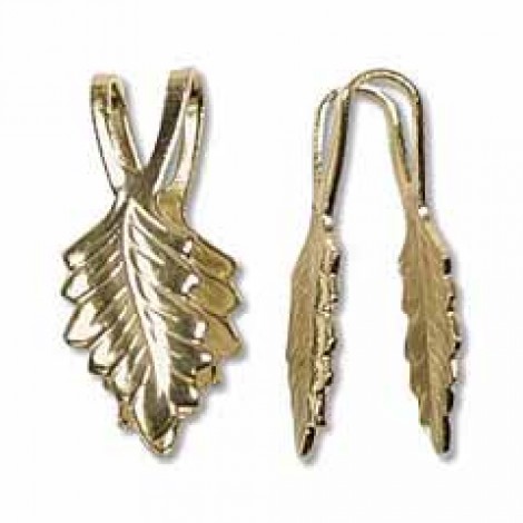 9x19mm Gold Plated Glue-On Leaf Bails - Pack of 12 9x19mm Gold Plated Glue-On Leaf Bails - Pack of 12