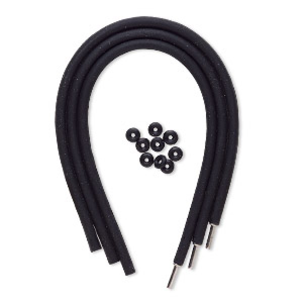 Black Silicone Rubber 3mm Tubing Cord Necklace with Locking Clasp