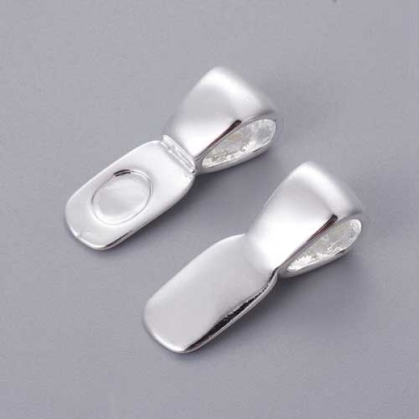 Nickel Free Silver Plated Glue-On Large Bails Each