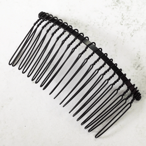 60x30mm 20-Loop Curved Black Hair Comb