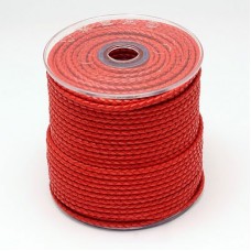 3mm Red Bolo Braided Leather Cord
