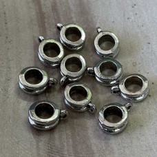 11x8mm Tibetan Style Ant Silver Double Bead Hangers/Bail - Pack of 10