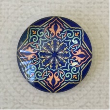 25mm Art Glass Backed Cabochons - Moody Blues Design 4 - Each