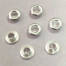 8mm outer (4mm ID) Silver Plated Copper Bead Grommets - Pack of 30