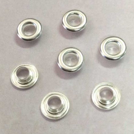 8mm outer (4mm ID) Silver Plated Copper Bead Grommets - Pack of 30
