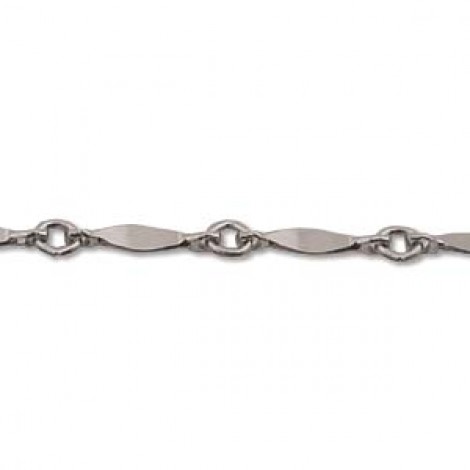 2x8mm Link Silver Plated Dapped Cable Chain