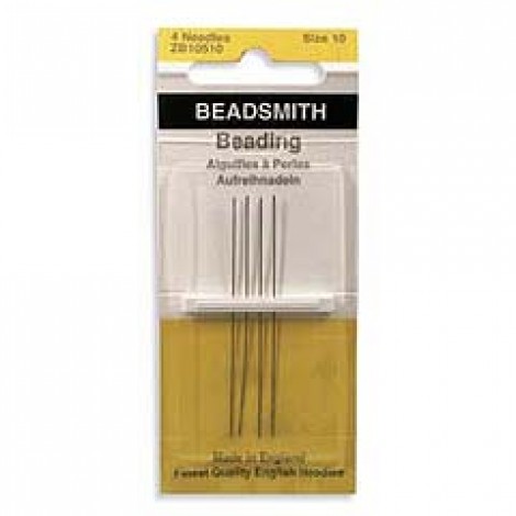 Beadsmith Size 10 Beading Needles - Pack of 4