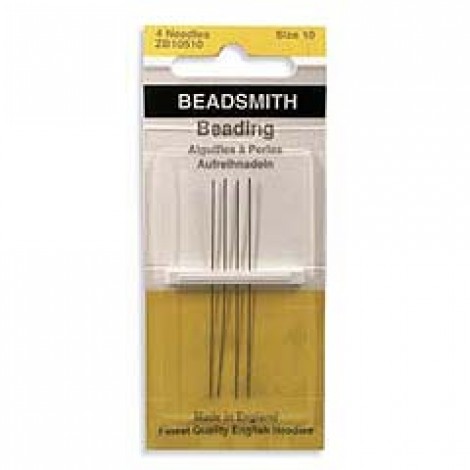 Beadsmith Size 10 Beading Needles - Pack of 4