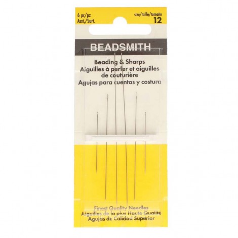 Beadsmith Beading Needles - Sharp #12 Assorted - Pack of 6