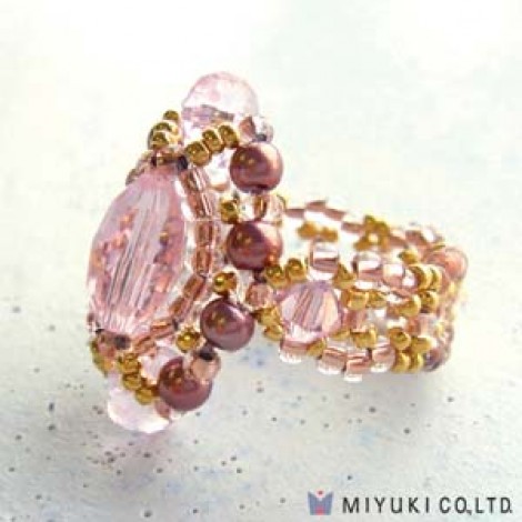 Miyuki Jewellery Kit - Brilliant Ring (Pink)
